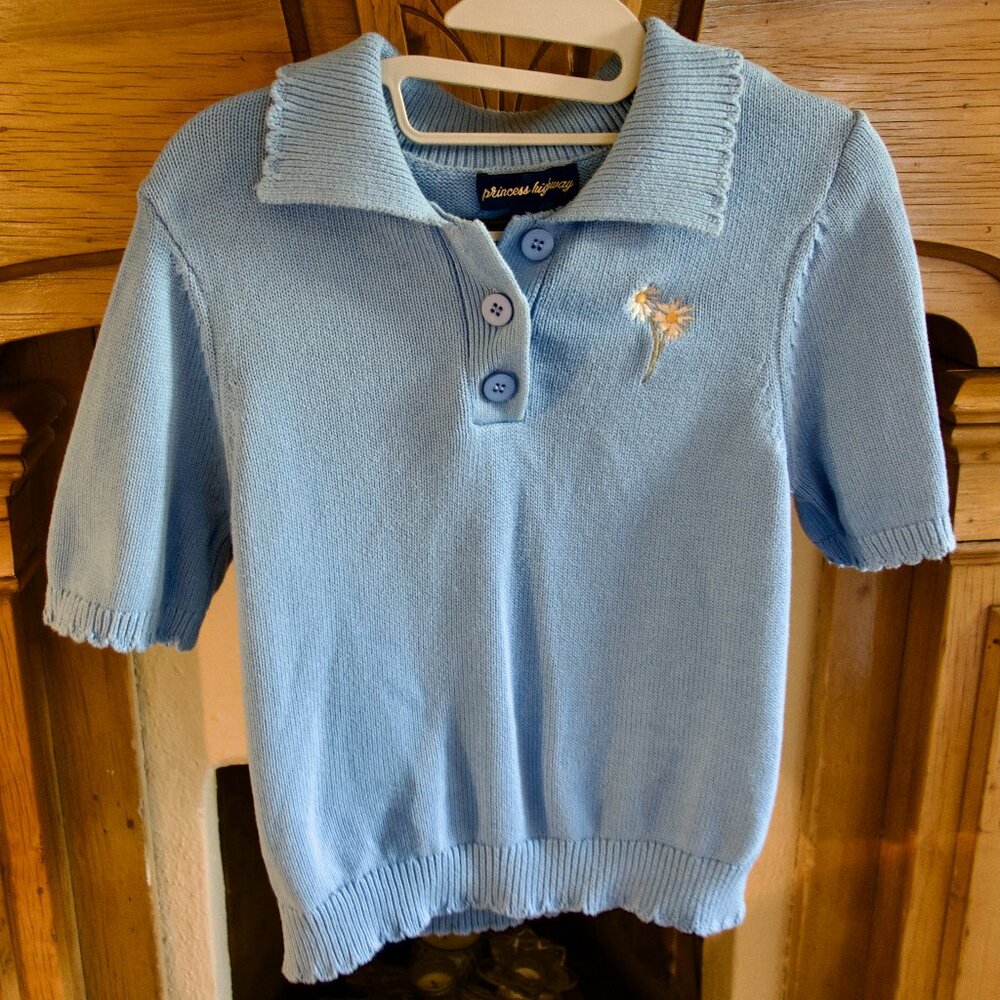 Princess Highway Knit Romy Polo Top - AUS Size 8/Medium - Color: Blue